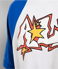 A.LAB Pixel White & Blue Raglan T-Shirt