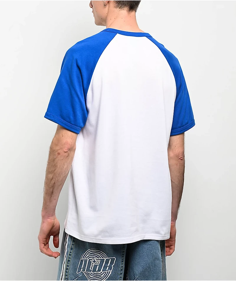 A.LAB Pixel White & Blue Raglan T-Shirt