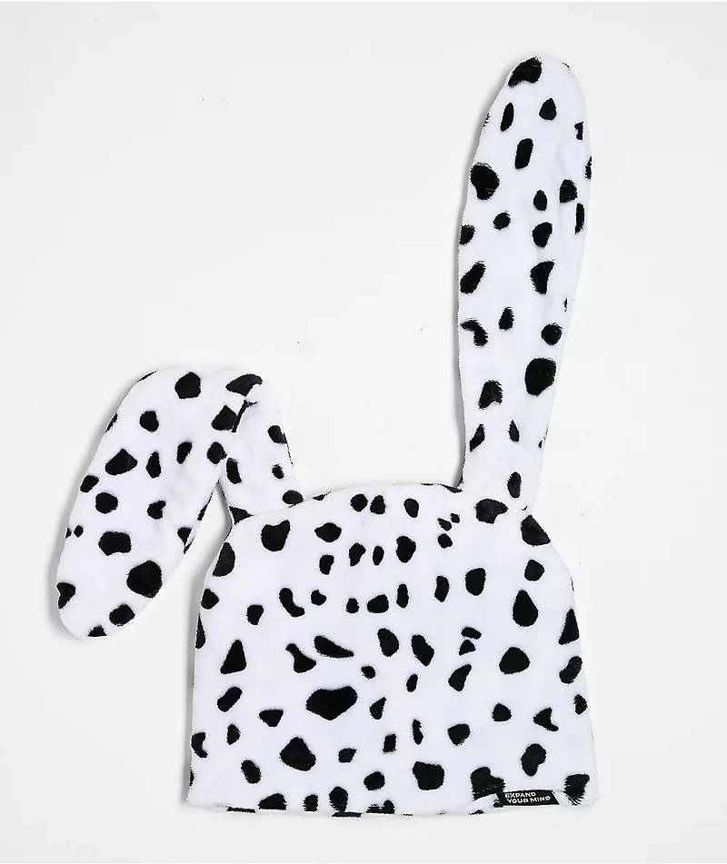 A.LAB Plush White & Black Bunny Beanie