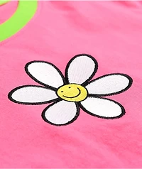 A.LAB Quinnie Daisy Colorblock Pink, Orange & Yellow Crop T-Shirt