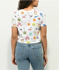 A.LAB Quinnie Doodle White Crop T-Shirt