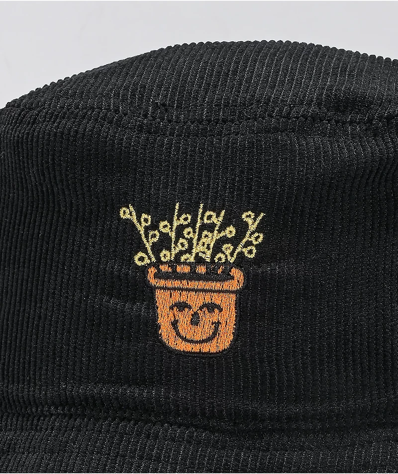A.LAB Round And Black Corduroy Bucket Hat