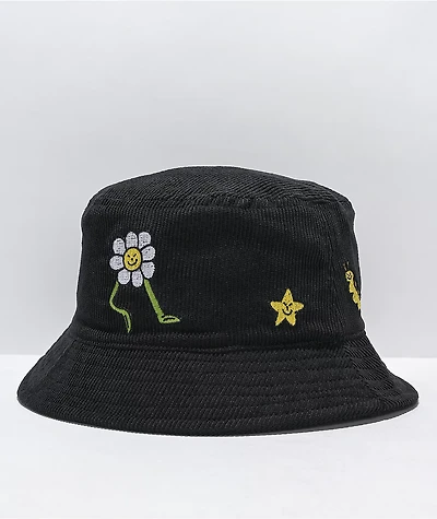 A.LAB Round And Black Corduroy Bucket Hat