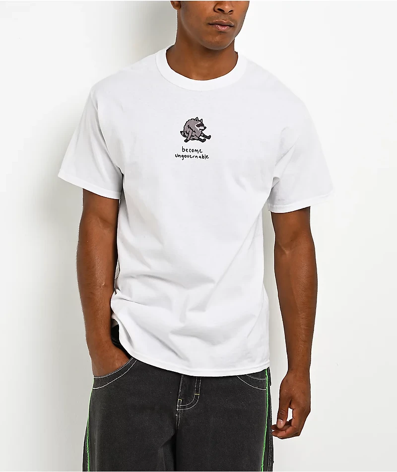 A.LAB Round Boy Ungovernable White T-Shirt