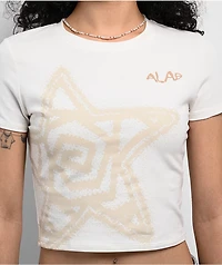 A.LAB Serina Star Off White Crop T-Shirt