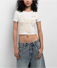 A.LAB Serina Star Off White Crop T-Shirt