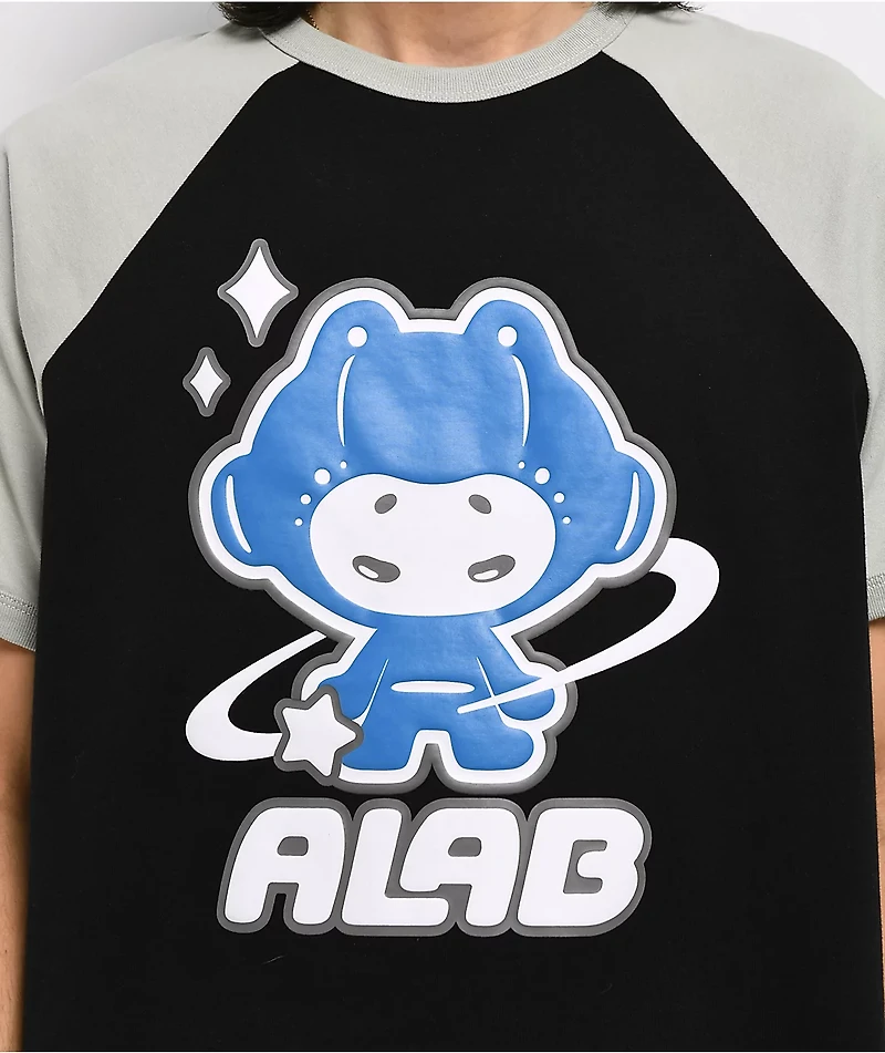 A.LAB Space Bud Black & Grey Raglan T-Shirt