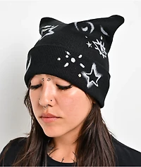 A.LAB Stencil Black Cat Ear Beanie