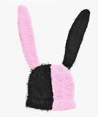 A.LAB Sugar and Splice Pink & Black Bunny Beanie