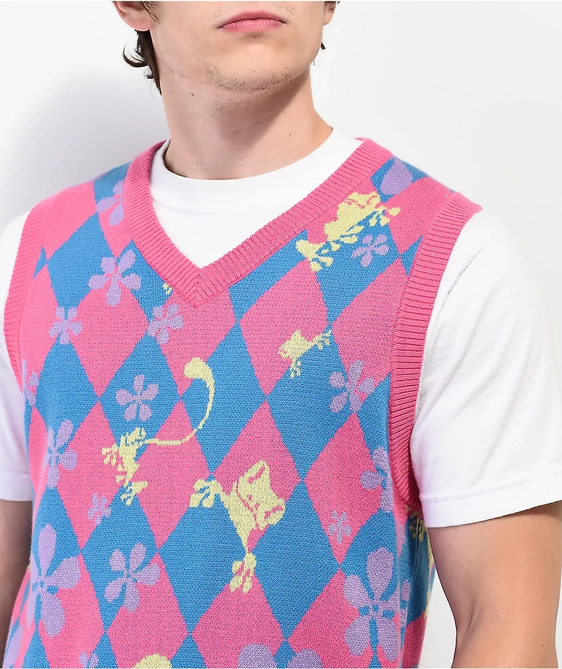 A.LAB Vest Day Ever Pink Sweater