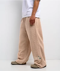 A.LAB Vibey Beige Sherpa Lounge Pants