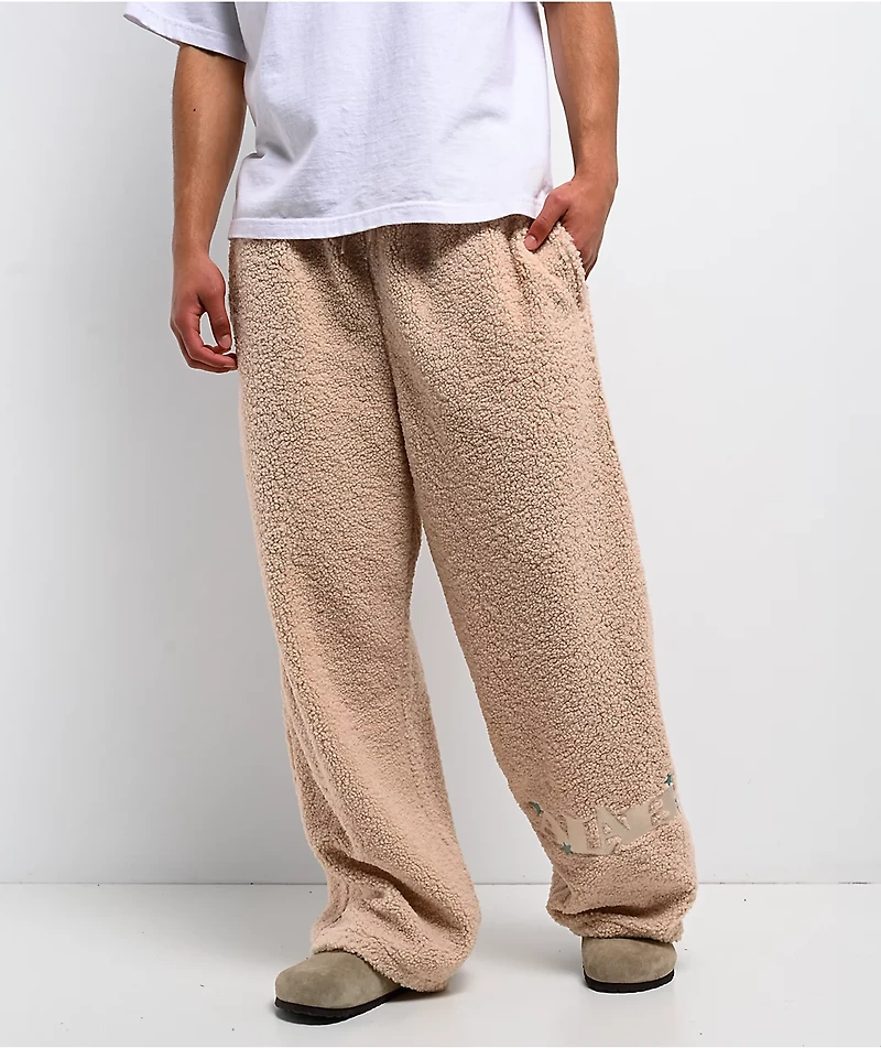 A.LAB Vibey Beige Sherpa Lounge Pants