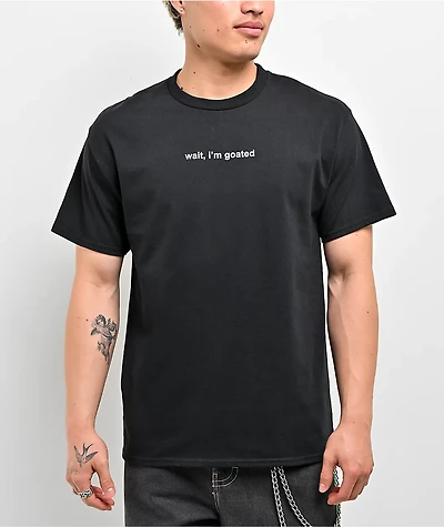 A.LAB Wait, I'm Goated Black T-Shirt