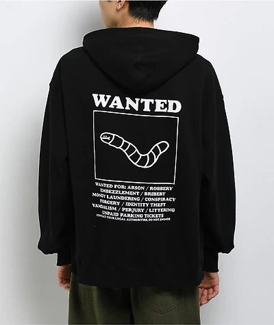 A.LAB Wanted Worm Black Hoodie