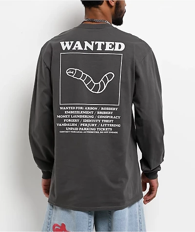 A.LAB Wanted Worm Charcoal Long Sleeve T-Shirt