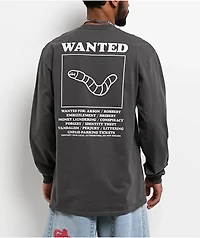 A.LAB Wanted Worm Charcoal Long Sleeve T-Shirt