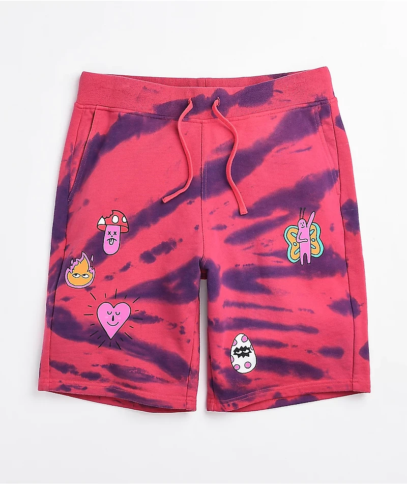 A.LAB Wavelength Pink & Blue Tie Dye Sweat Shorts