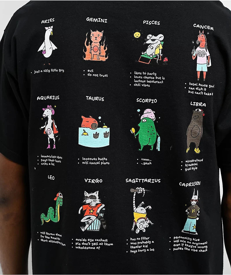A.LAB What's Ur Sign Black T-Shirt