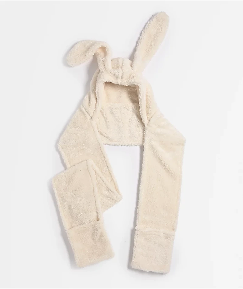 A.LAB White Plush Bunny Scarf Snood