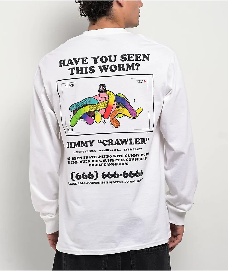 A.LAB Who Is He Long Sleeve White T-Shirt