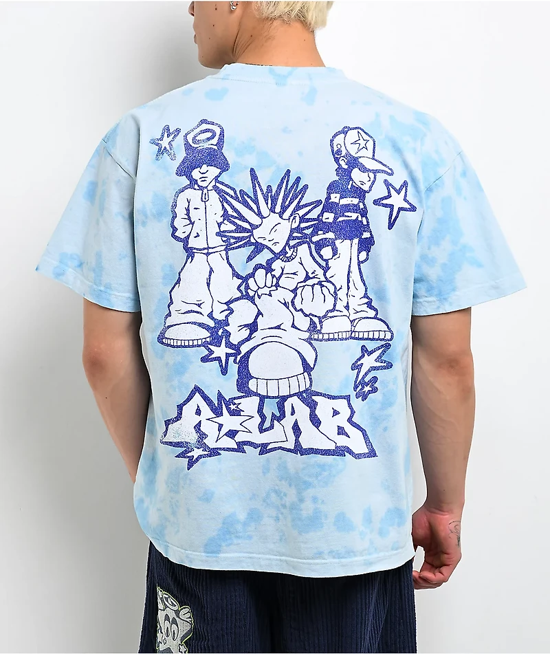 A.LAB Y2K Squad Blue Tie Dye T-Shirt