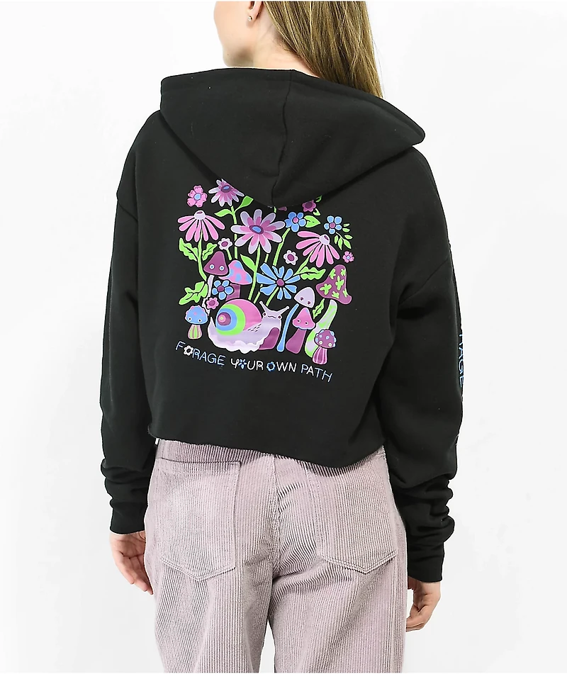 A.LAB Zaira Forage Black Crop Hoodie