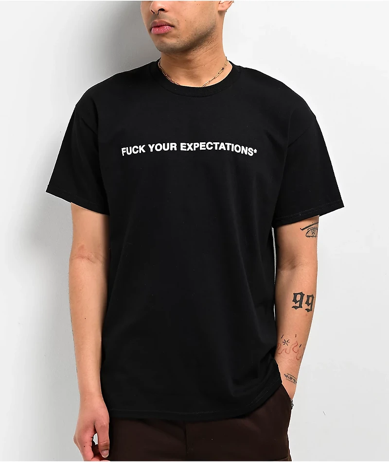 AG Club Expectations Face Sketch Black T-Shirt