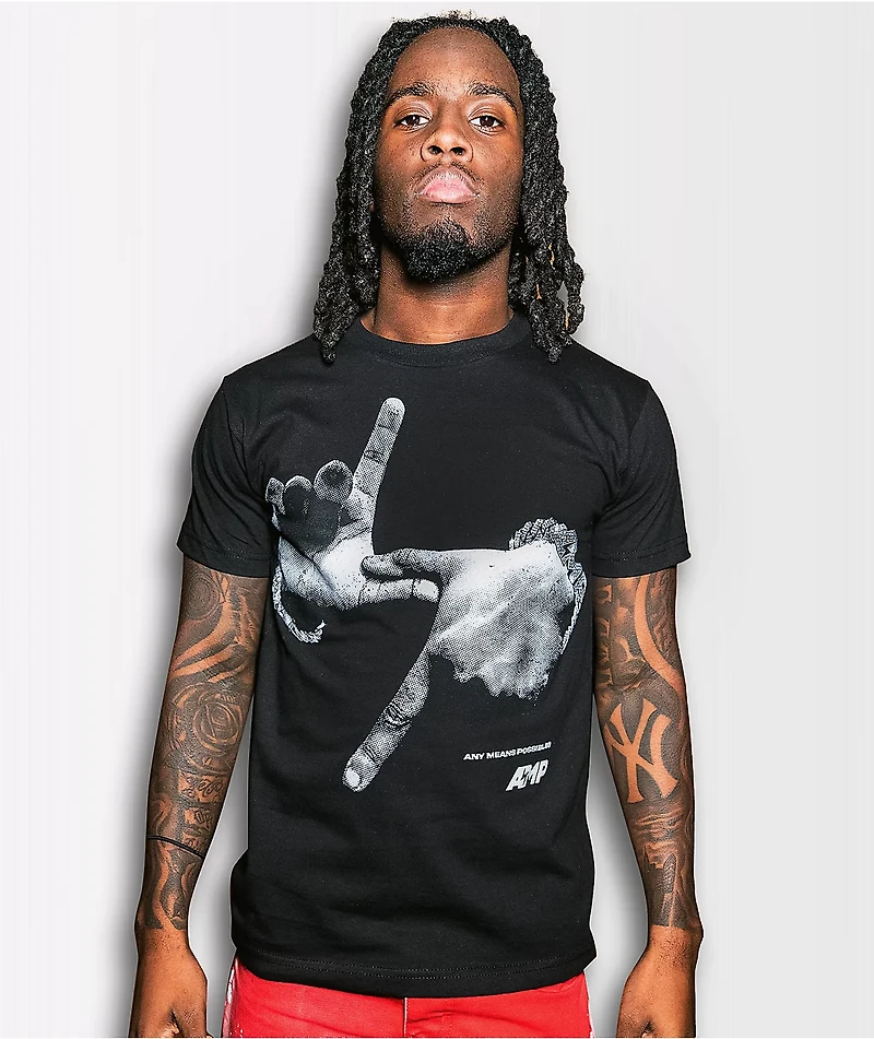 AMP Bolt Hands Black T-Shirt