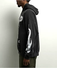 AMP Burning Heart Grey Pigment Dye Hoodie