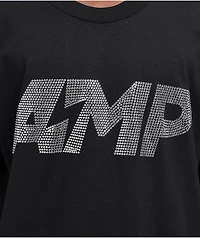 AMP Rhinestone Logo Black T-Shirt