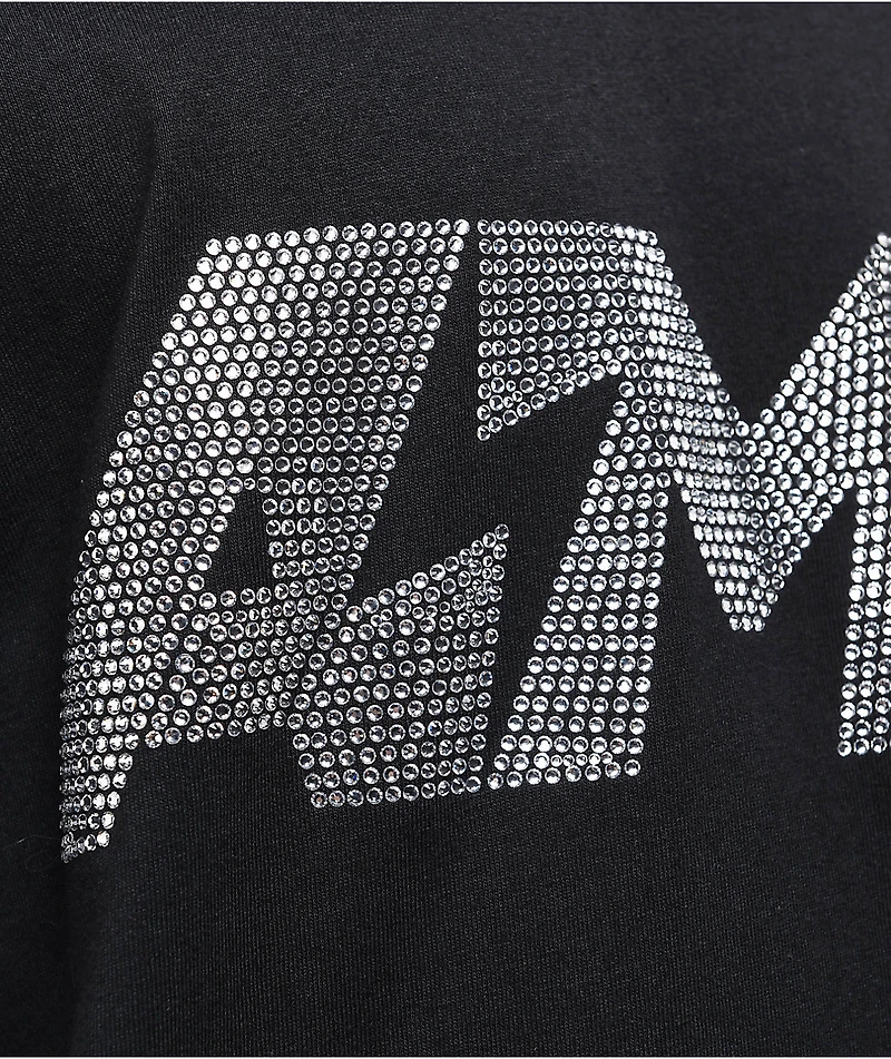 AMP Rhinestone Logo Black T-Shirt