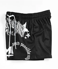 AMP Star Print Black Mesh Shorts