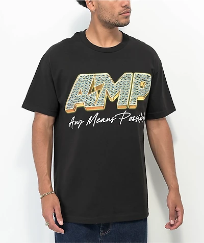 AMP Studded Black T-Shirt