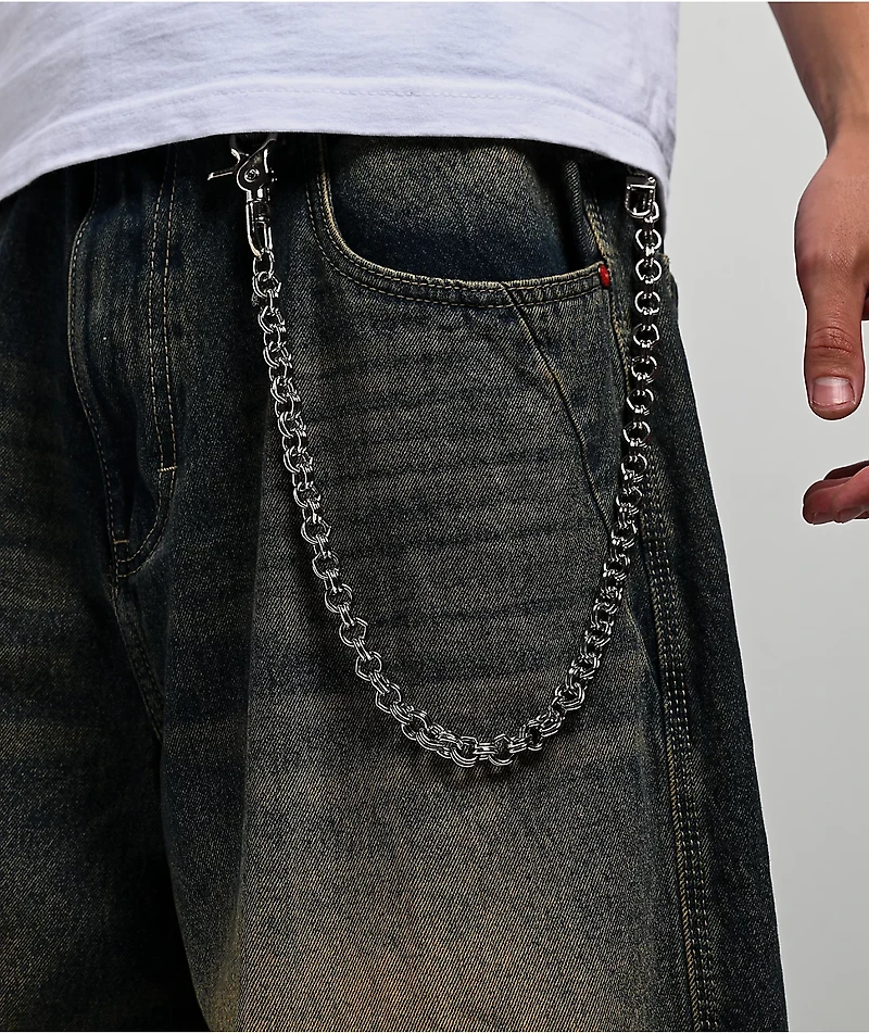 AMiGAZ Double Ring Silver Pocket Chain