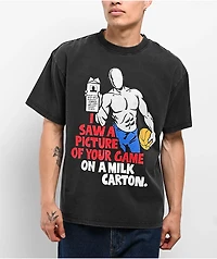 AND1 Trash Talk Missing Game Washed Black T-Shirt