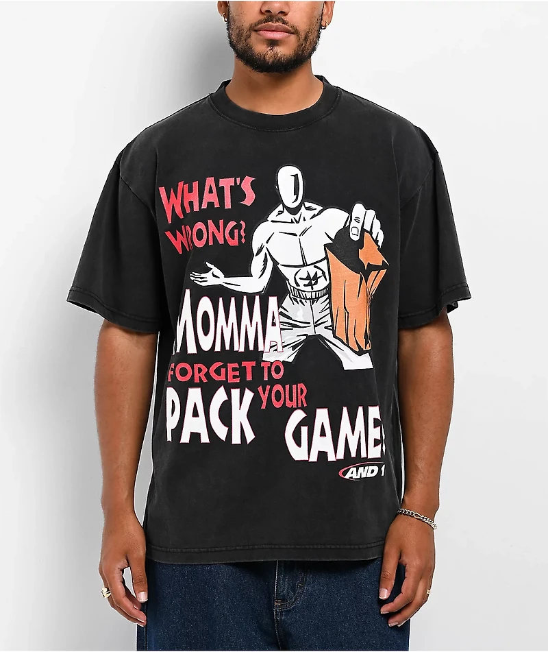 AND1 Trash Talk Momma Pack Washed Black T-Shirt
