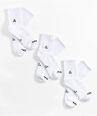 APTHCRY 3.0 Mid White 3 Pack Quarter Socks