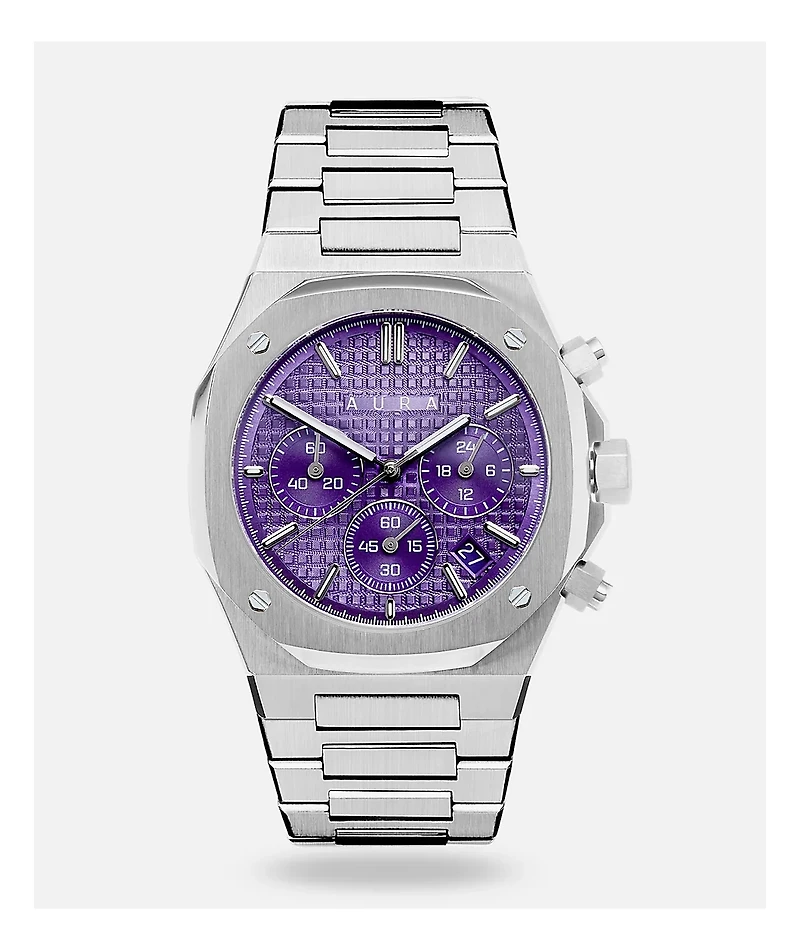 AURA Chronograph 001 Steel & Purple Analog Watch