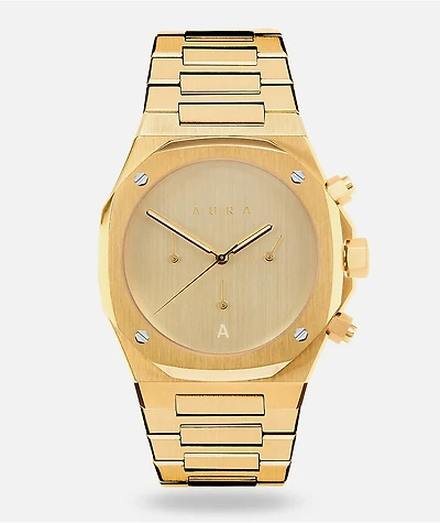 AURA Chronograph 1023 Gold Analog Watch
