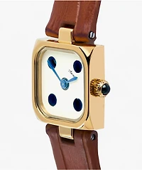 AURA Dice Cognac & Brown Analog Watch