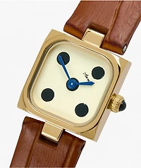 AURA Dice Cognac & Brown Analog Watch