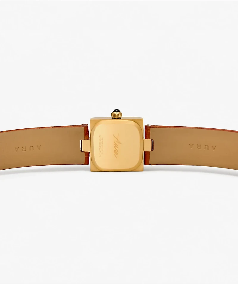 AURA Dice Cognac & Brown Analog Watch
