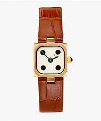AURA Dice Cognac & Brown Analog Watch