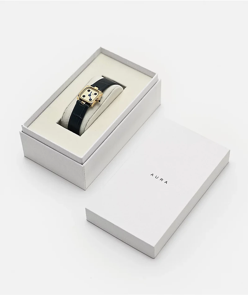 AURA Dice Gold & Navy Analog Watch
