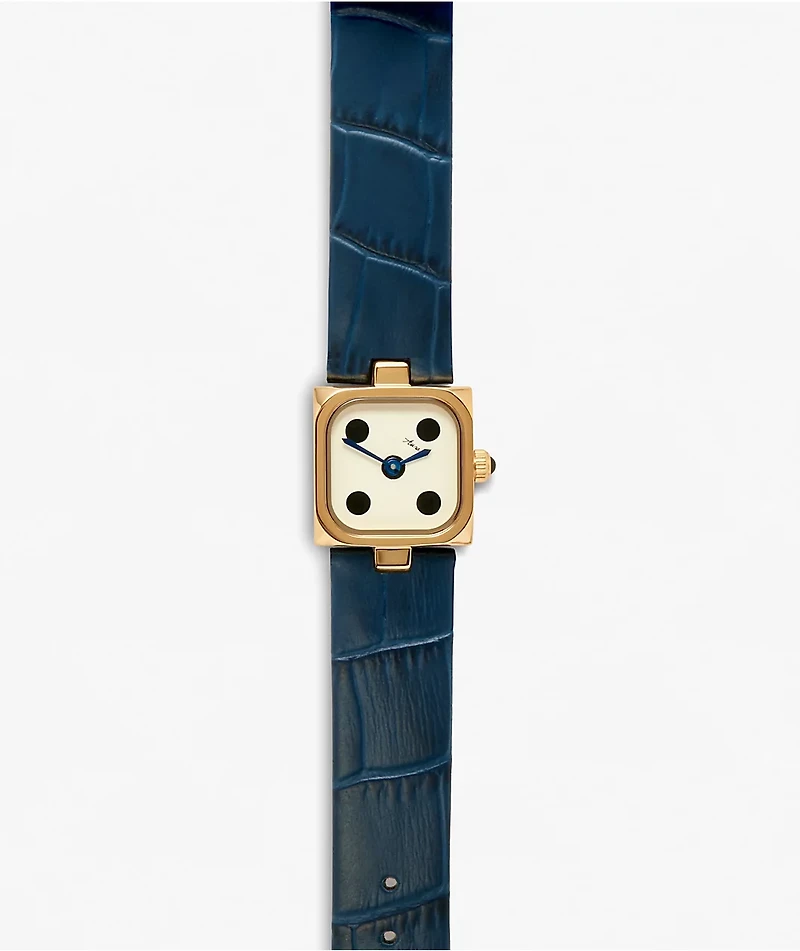 AURA Dice Gold & Navy Analog Watch