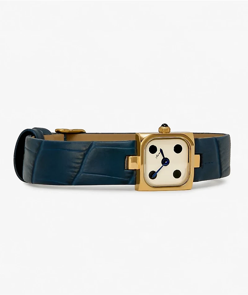 AURA Dice Gold & Navy Analog Watch