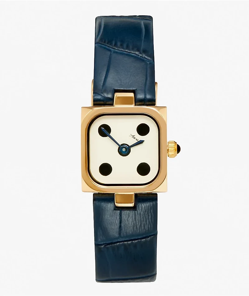 AURA Dice Gold & Navy Analog Watch
