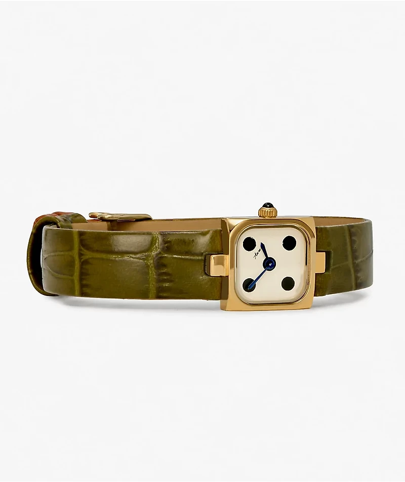 AURA Dice Gold & Olive Analog Watch