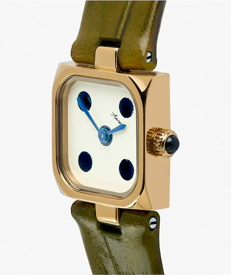 AURA Dice Gold & Olive Analog Watch