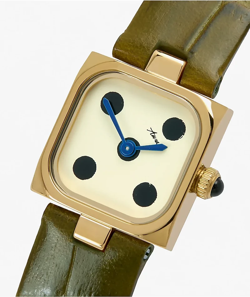 AURA Dice Gold & Olive Analog Watch